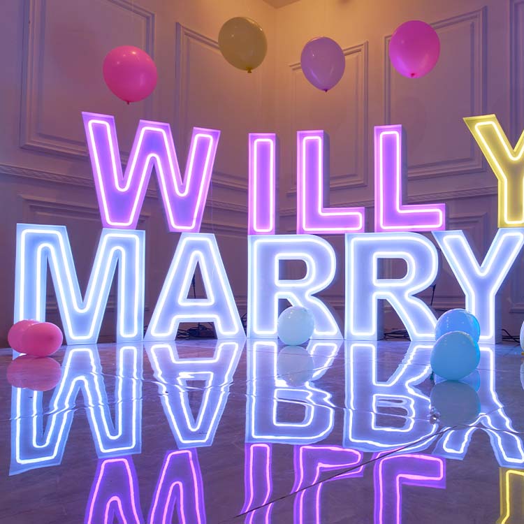 4ft metal marry me marquee letters with lights