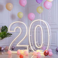 21 white metal light up numbers