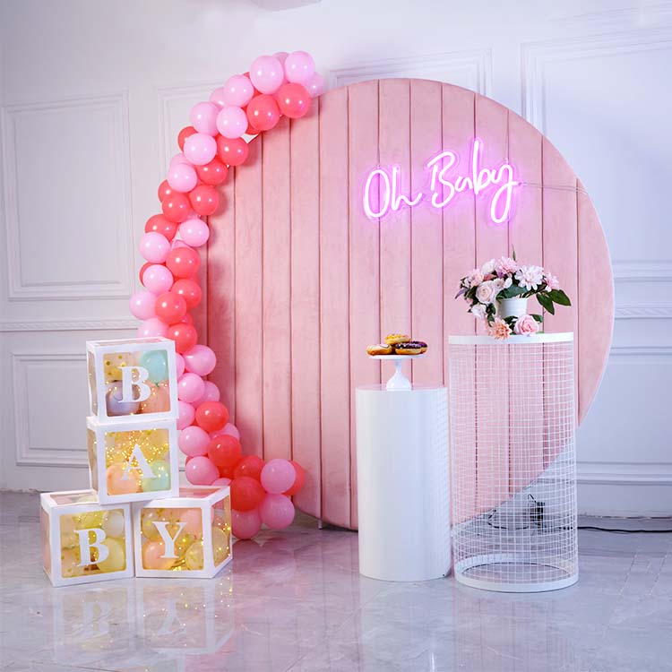 pink velvet backdrop stand