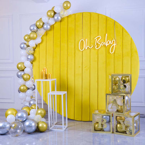 baby yeallow velvet backdrop stand