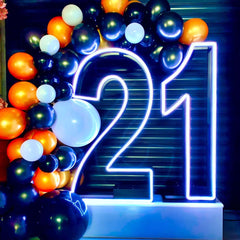 21 white metal light up numbers