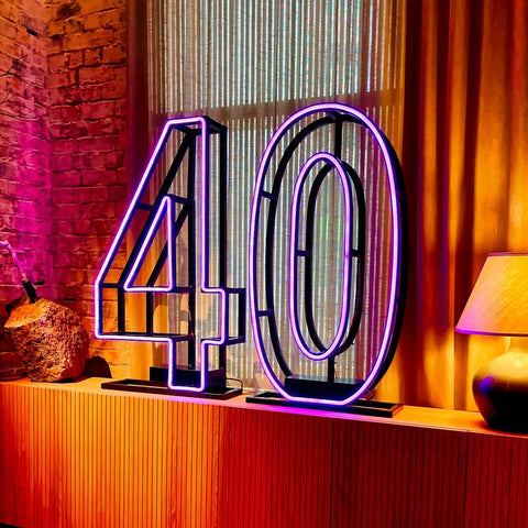 40 neon sign letters with stand