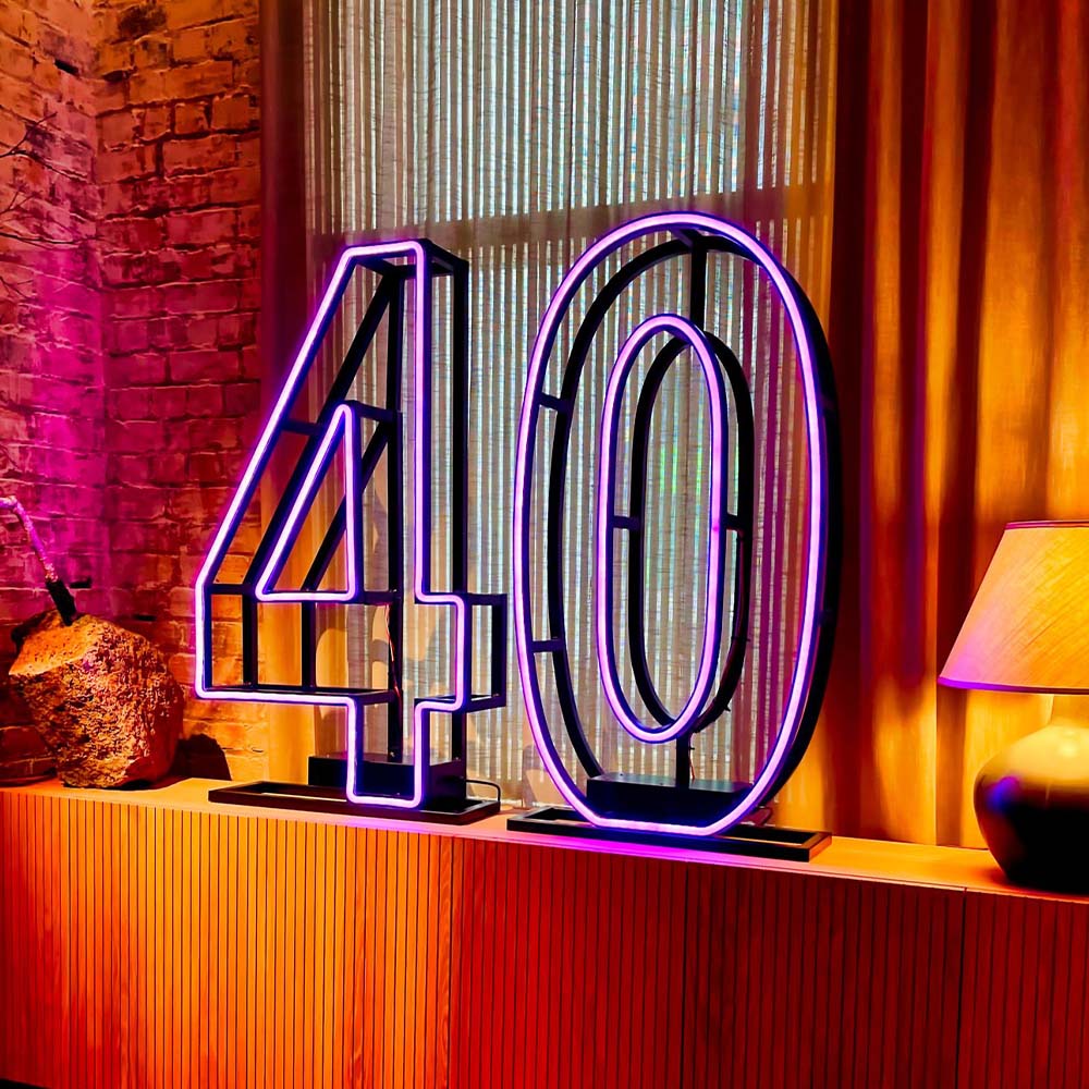 21 white metal light up numbers