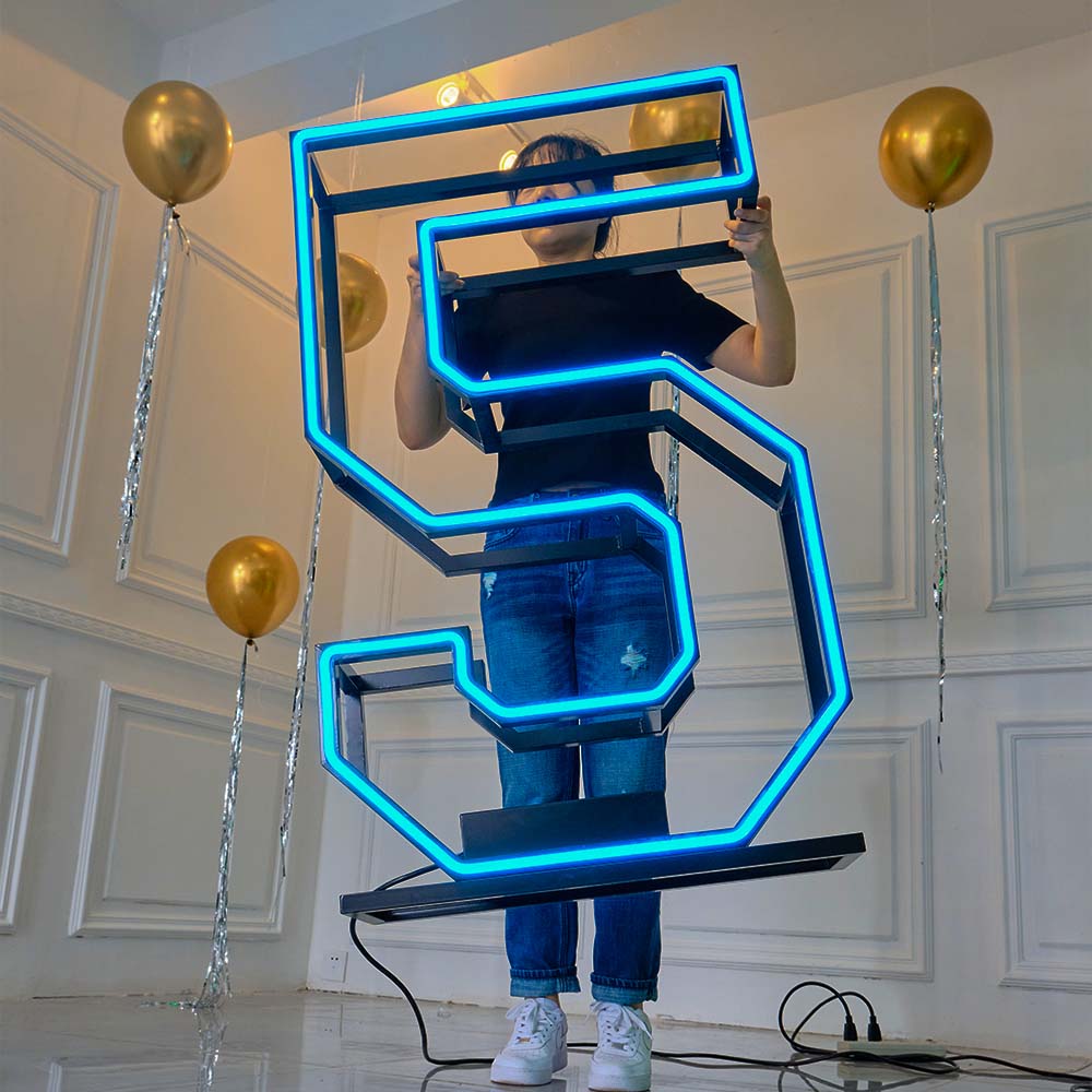 3d LED marquee neon alphabet lights for baby shower