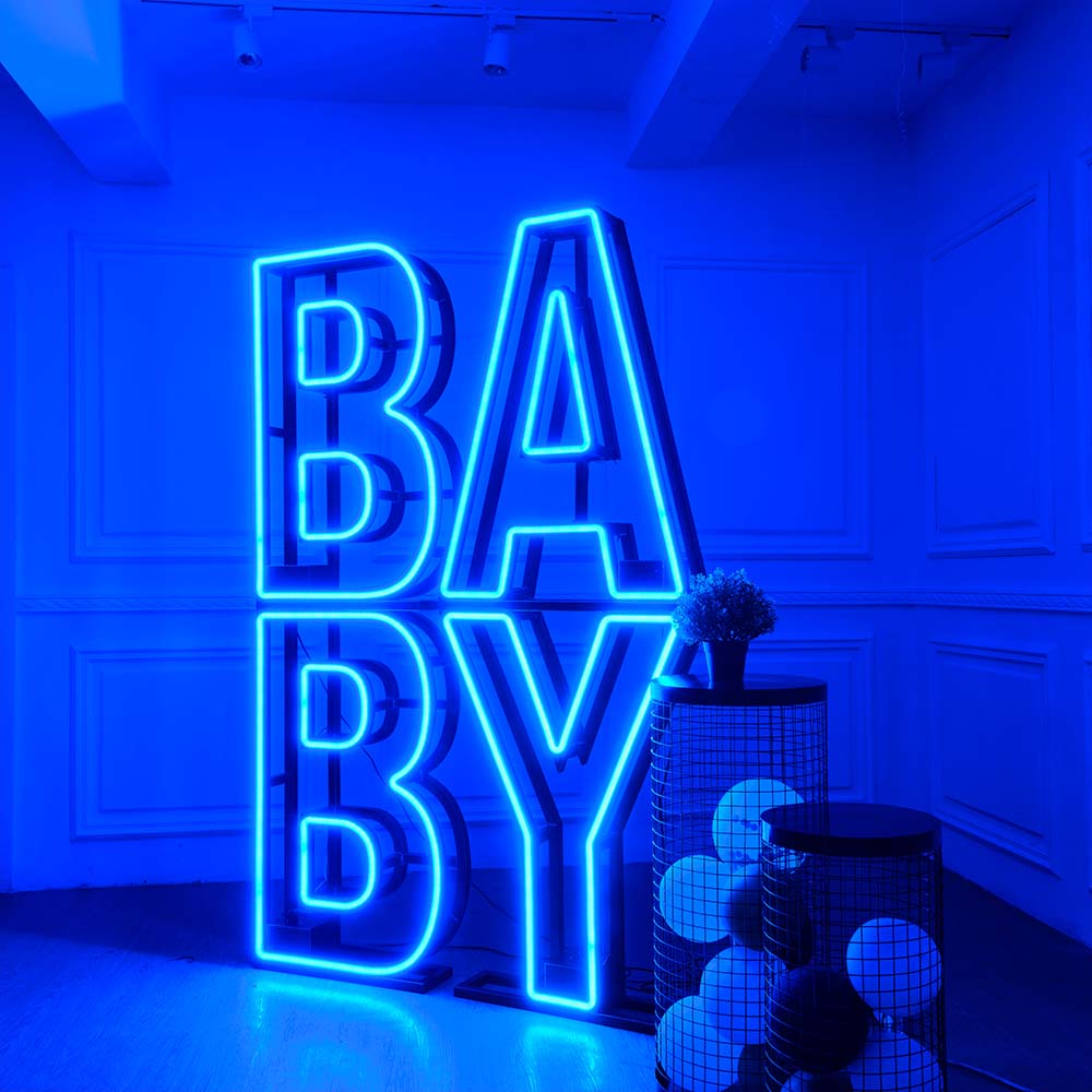 3D wire neon letter light happy birthday for baby shower party decorations