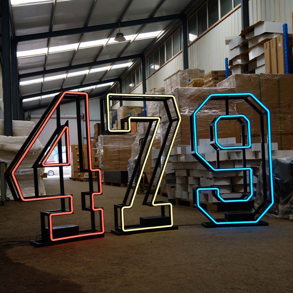 3d LED marquee neon alphabet lights for baby shower