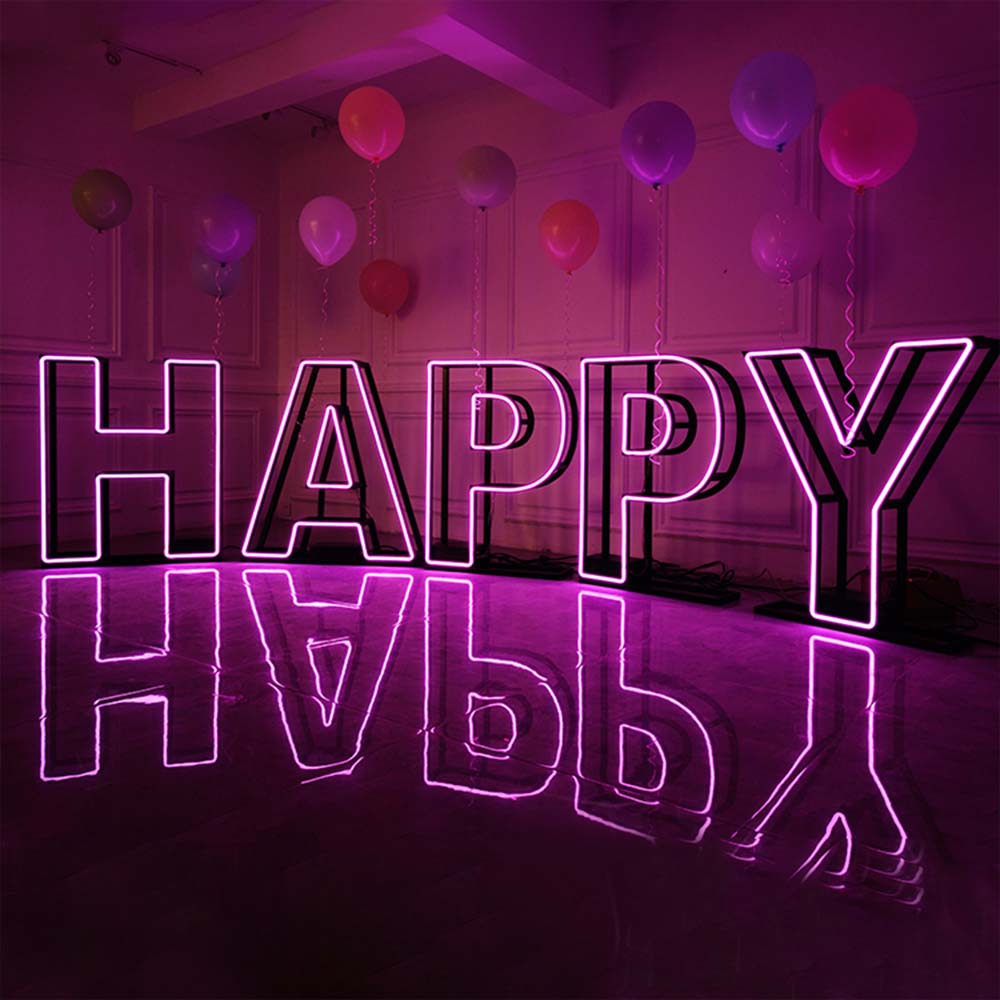 3d LED marquee neon alphabet lights for baby shower