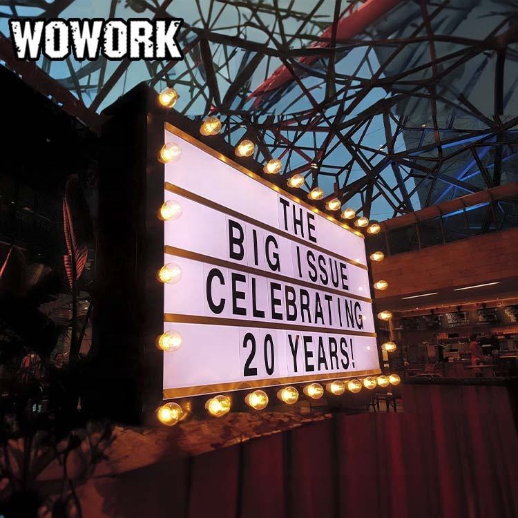 Promo Card Light WOWORK Customizable and replaceable hanging floor card light bulbs, ad ...