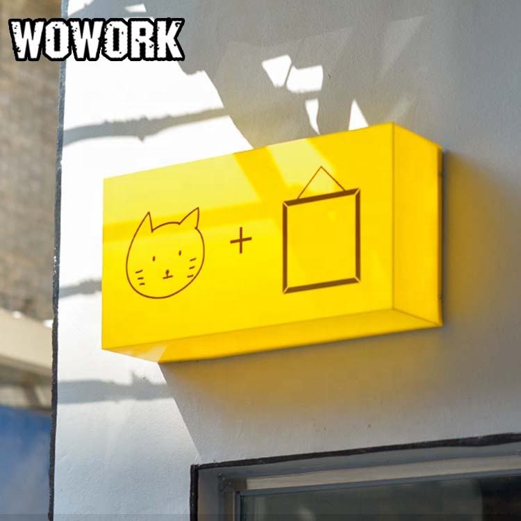 WORK Customizable 3D Five sided Acrylic Color Changing RGB Pedestrian Street Outdoor Hanging Advertising Light Box Advertising