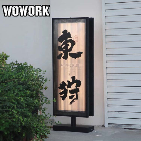 WOWORK Customizable metal acrylic Shop Freestanding advertising light box with Wheeled for coffee bar store shop decoration