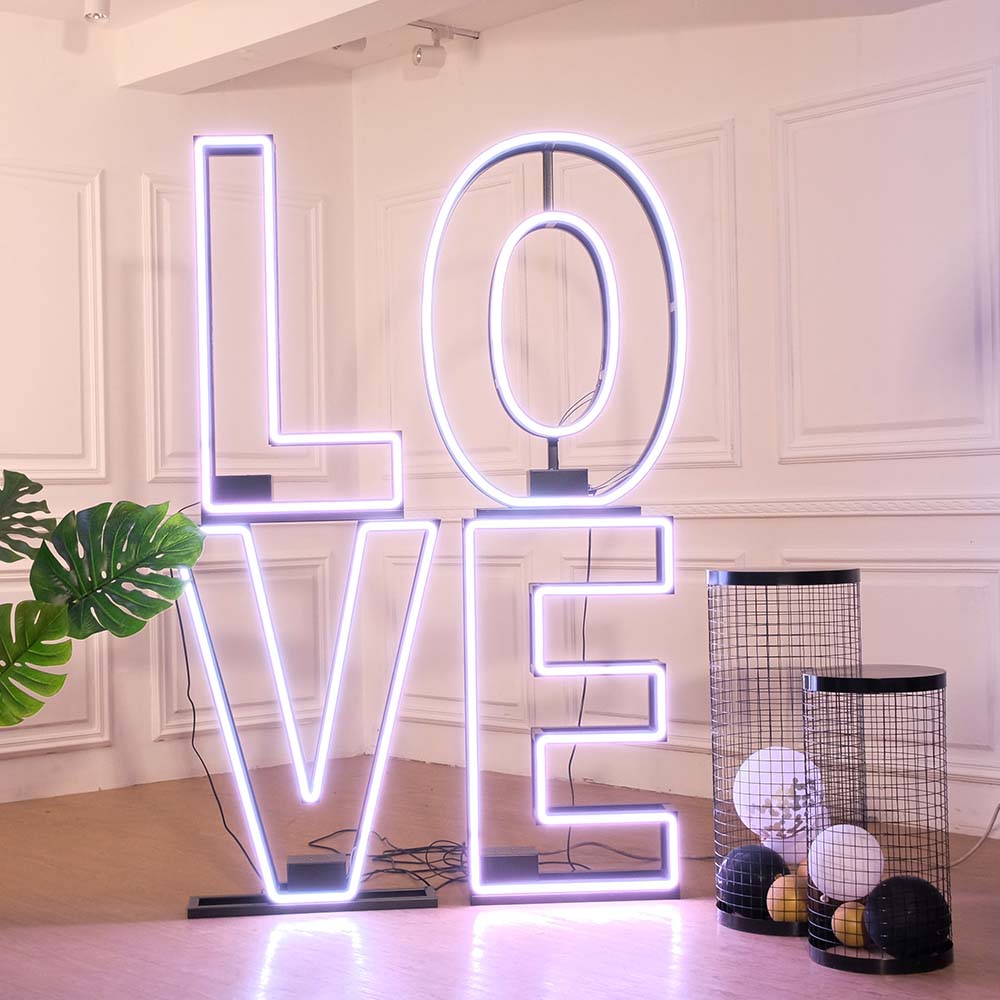 3d LED marquee neon alphabet lights for baby shower