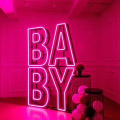 3d LED marquee neon alphabet lights for baby shower