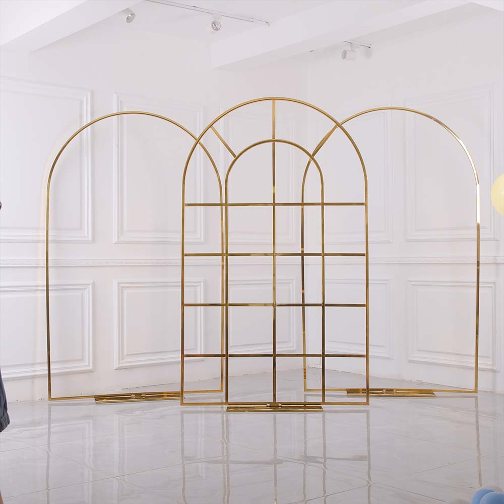 gold wedding arch backdrop