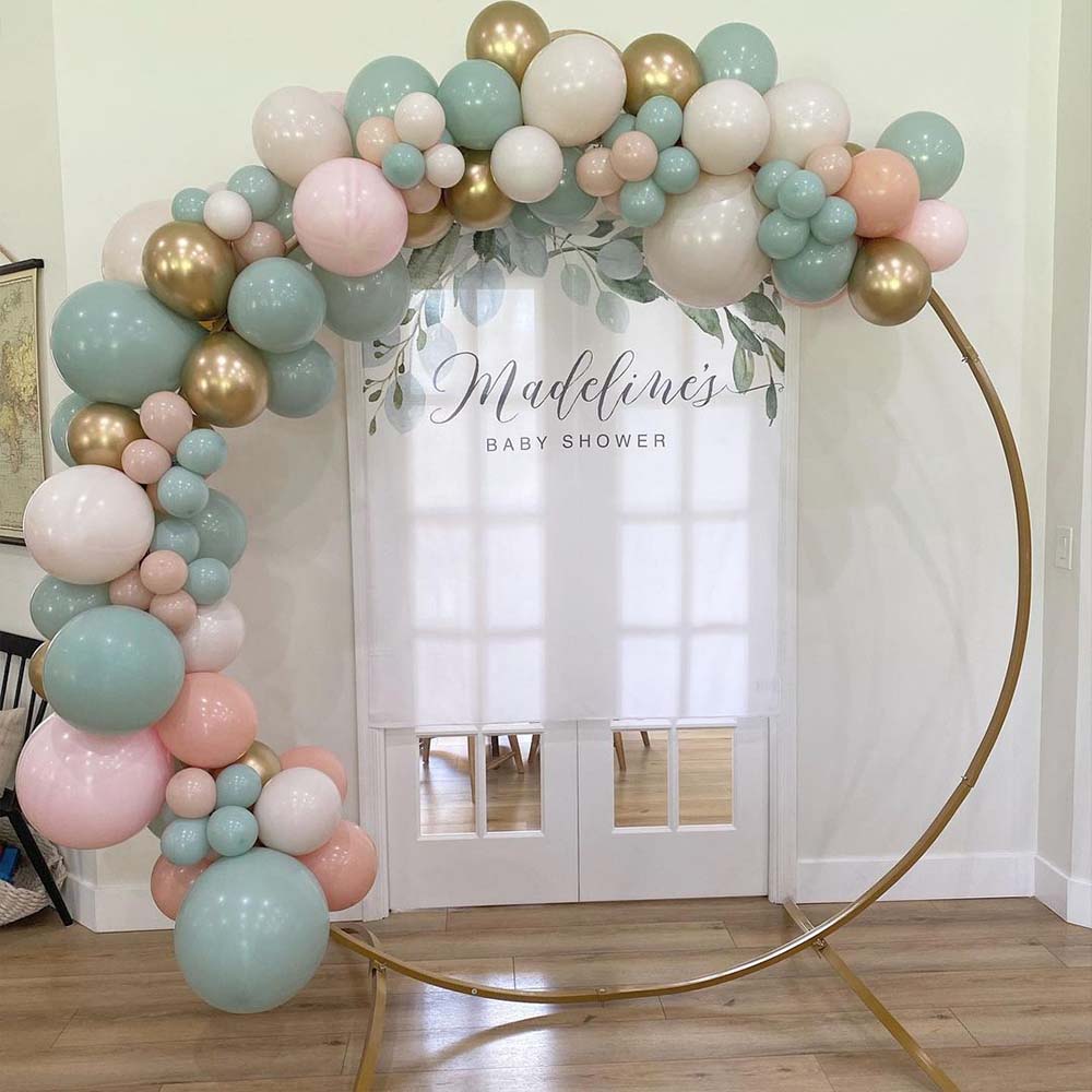 round floral backdrop stand