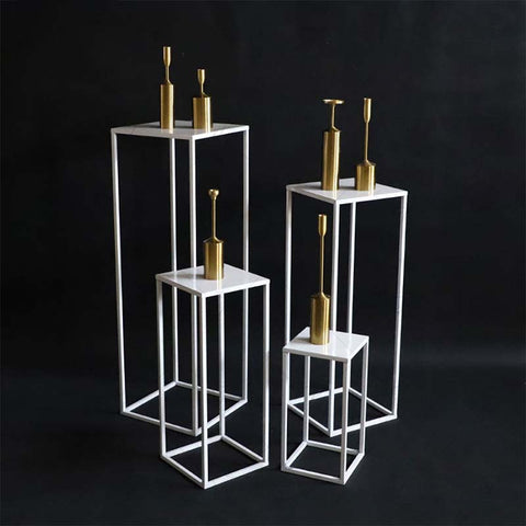 white frame square pedestal stands for party