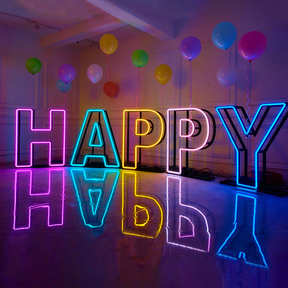 3d LED marquee neon alphabet lights for baby shower