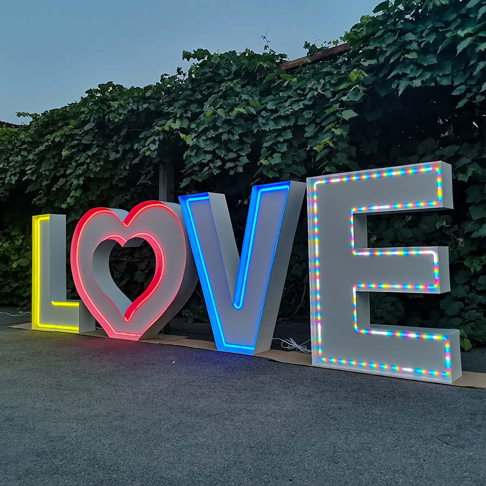 6ft giant huge neon marquee letters light love for wedding decorations