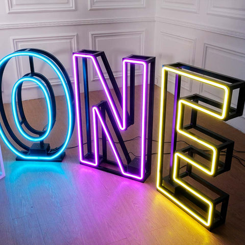 Illuminated Large Lighted Frame Neon Numbers 3D Frame Letter